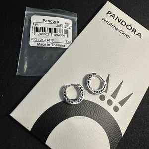 BRAND NEW Pandora Pave Heart Hoop earrings